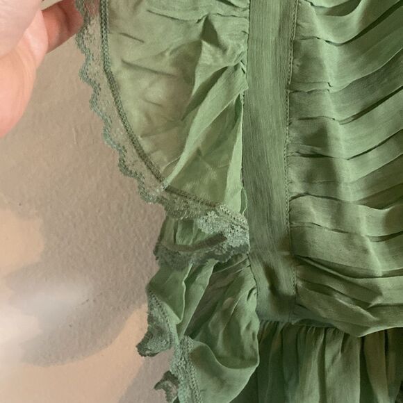 NWT REVOLVE Tularosa Ethereal Sage Mint Green Kaia Ruffle Sheer Top Blouse - Picture 11 of 17